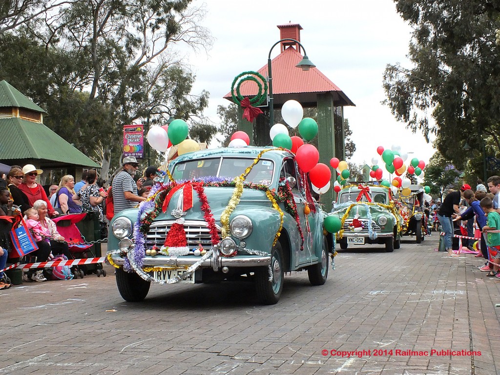 (SM 14-11-8996) Two Morris Oxfords in the Salisbury Christmas Pageant (SA), November 2014