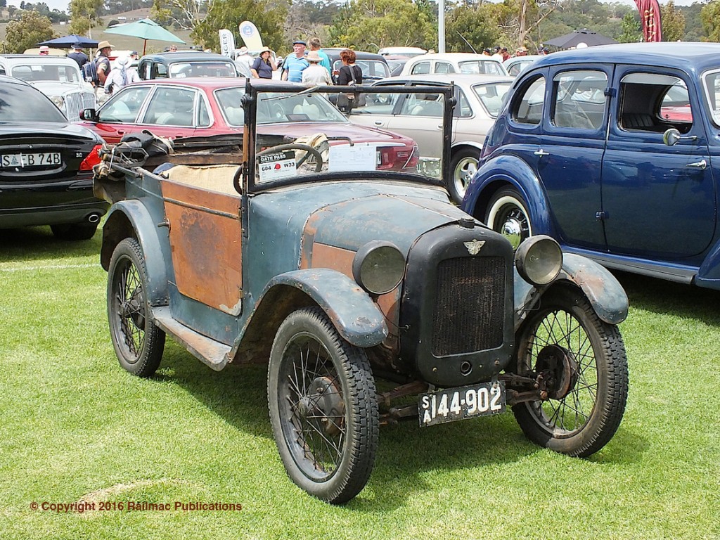 (SM 16-2-5629) An unrestored vintage Austin 7 on display at the South Australian All British Day in February 2016.